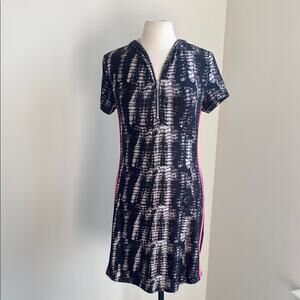 NO BOUNDARIES Cover Up Womens Sz Large Black Tie Dye Pink Side Stripe